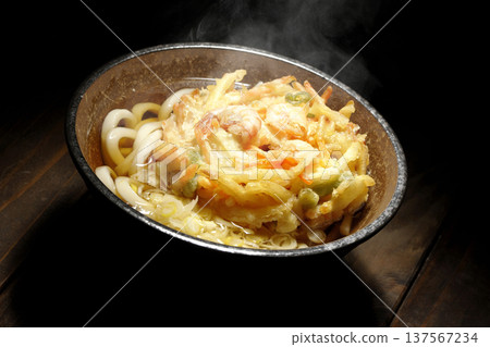 Hot shrimp and vegetable tempura udon Hot shrimp and vegetable tempura udon 137567234