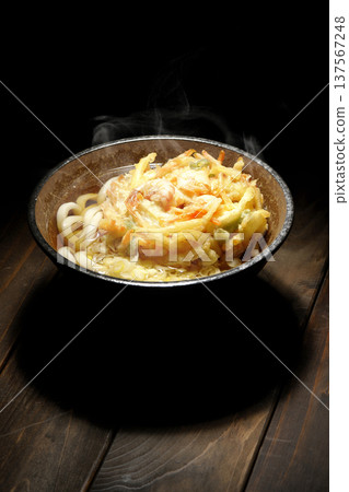 Hot shrimp and vegetable tempura udon Hot shrimp and vegetable tempura udon 137567248