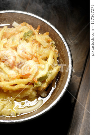 Hot shrimp and vegetable tempura udon Hot shrimp and vegetable tempura udon 137567273