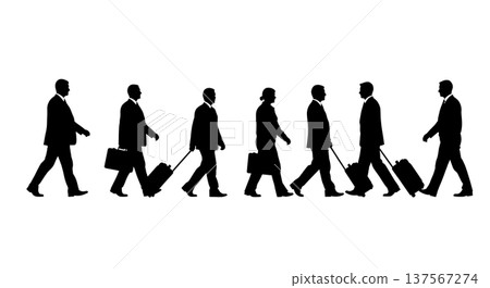 Black Solid Agents Rolling Case Silhouettes Set of Six 137567274