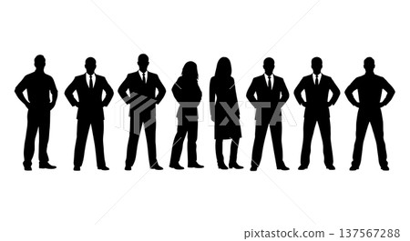 Black Solid Agents Power Pose Silhouettes Set of Six Black Solid Agents Power Pose Silhouettes Set of Six 137567288
