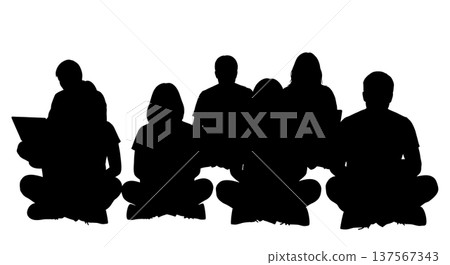 Black Solid Agents Floor Laptop Silhouettes Set of Six Black Solid Agents Floor Laptop Silhouettes Set of Six 137567343