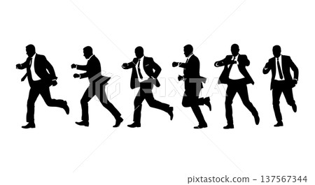 Black Solid Agents Handing Flyer Silhouettes Set of Six Black Solid Agents Handing Flyer Silhouettes Set of Six 137567344