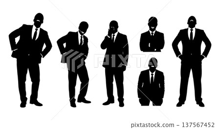 Black Solid Laughing Agent Silhouettes Set of Six Black Solid Laughing Agent Silhouettes Set of Six 137567452
