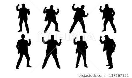Black Solid Aggressive Sales Closer Silhouettes Set of Six Black Solid Aggressive Sales Closer Silhouettes Set of Six 137567531