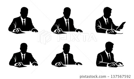 Black Solid Agents Using Mouse Silhouettes Set of Six Black Solid Agents Using Mouse Silhouettes Set of Six 137567592