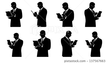 Black Solid Agents Tablet Stylus Silhouettes Set of Six Black Solid Agents Tablet Stylus Silhouettes Set of Six 137567663