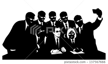 Black Solid Agents Taking Selfie Silhouettes Set of Six Black Solid Agents Taking Selfie Silhouettes Set of Six 137567666
