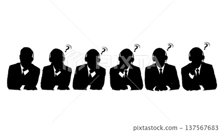 Black Solid Agents Spinning Pen Silhouettes Set of Six on White Background Black Solid Agents Spinning Pen Silhouettes Set of Six on White Background 137567683