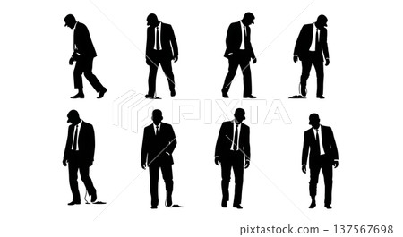 Black Solid Agents Sore Feet Silhouettes Set of Six 137567698