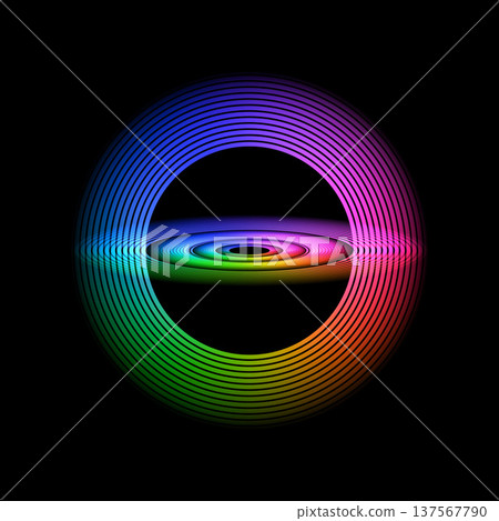 Glowing circular and oval geometric shapes 137567790