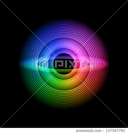 Glowing circular and oval geometric shapes 137567793