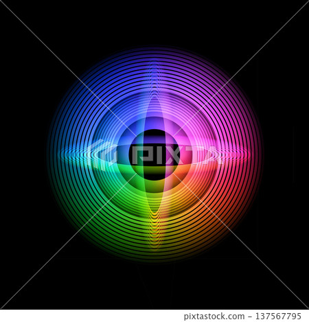 發光的圓形和橢圓形幾何圖形 發光的圓形和橢圓形幾何圖形 137567795