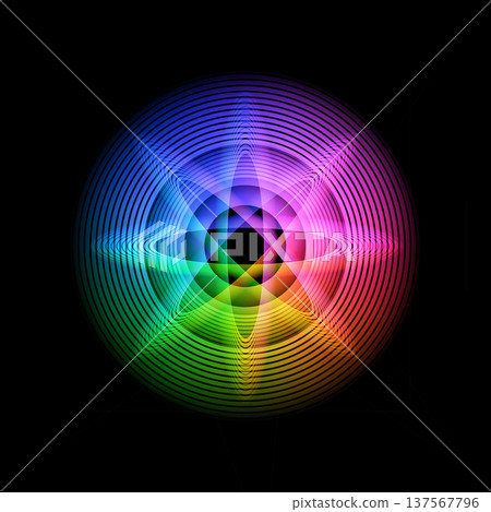 發光的圓形和橢圓形幾何圖形 發光的圓形和橢圓形幾何圖形 137567796
