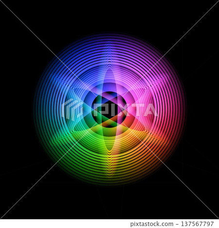 發光的圓形和橢圓形幾何圖形 137567797