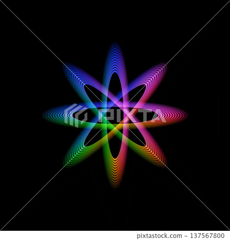 Oval glowing geometric shapes 137567800