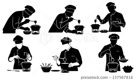 Black Solid Bakers Dipping Treats Set of Six on White Background Black Solid Bakers Dipping Treats Set of Six on White Background 137567818