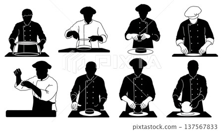 Black Solid Bakers Cutting Scones Set of Six on White Background Black Solid Bakers Cutting Scones Set of Six on White Background 137567833