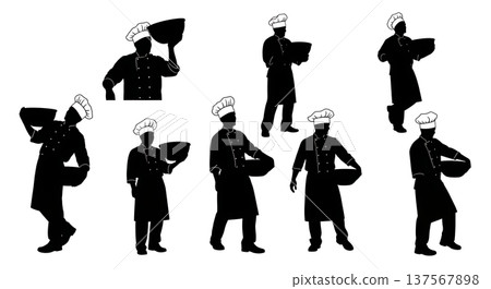 Black Solid Bakers Carrying Mixing Bowls Set of Six on White Background Black Solid Bakers Carrying Mixing Bowls Set of Six on White Background 137567898