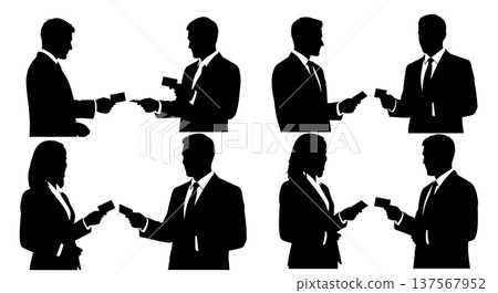 Black Solid B2B Sales Agent Silhouettes Set of Six Black Solid B2B Sales Agent Silhouettes Set of Six 137567952