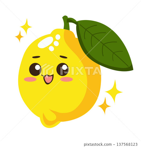 kawaii lemon fruit flat style kawaii lemon fruit flat style 137568123