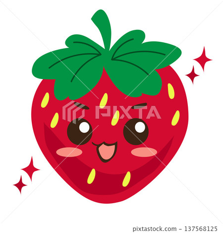 kawaii strawberry fruits flat style kawaii strawberry fruits flat style 137568125