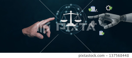 Artificial Intelligence Regulation and Ethical AI Governance Concept 137568448