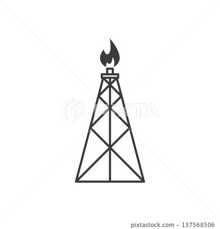 Oil pump oil drilling icon 137568506