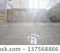 Shower scene with water splashing onto the floor 137568866