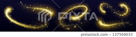 Magical golden glitter trail with sparkling dust Magical golden glitter trail with sparkling dust 137569033