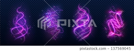 Magic smoke spell swirls, glowing light effects 137569045