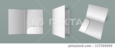 White paper folder mockup with pocket White paper folder mockup with pocket 137569099