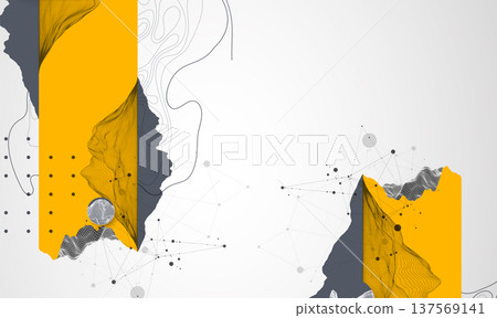 Trendy abstract wireframe background. Mountain art elements. Surface illustration. Vector. Trendy abstract wireframe background. Mountain art elements. Surface illustration. Vector. 137569141