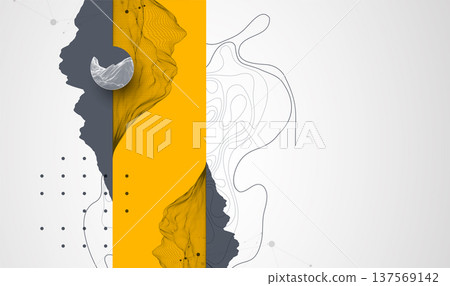 Trendy abstract wireframe background. Mountain art elements. Surface illustration. Vector. Trendy abstract wireframe background. Mountain art elements. Surface illustration. Vector. 137569142