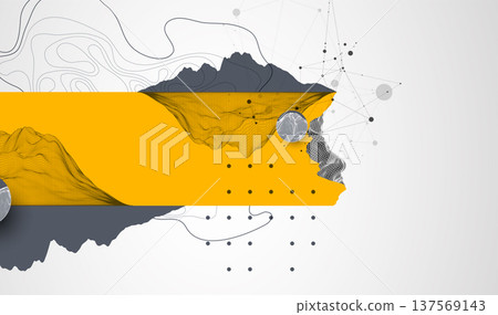 Trendy abstract wireframe background. Mountain art elements. Surface illustration. Vector. Trendy abstract wireframe background. Mountain art elements. Surface illustration. Vector. 137569143