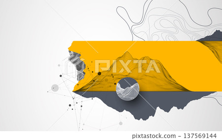 Trendy abstract wireframe background. Mountain art elements. Surface illustration. Vector. Trendy abstract wireframe background. Mountain art elements. Surface illustration. Vector. 137569144