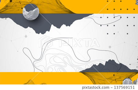 Trendy abstract wireframe background. Mountain art elements. Surface illustration. Vector. Trendy abstract wireframe background. Mountain art elements. Surface illustration. Vector. 137569151