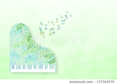 Watercolor style fresh green piano background Watercolor style fresh green piano background 137569570