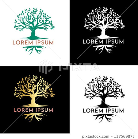 Tree of Life Logo Collection. Vector Illustration Tree of Life Logo Collection. Vector Illustration 137569875