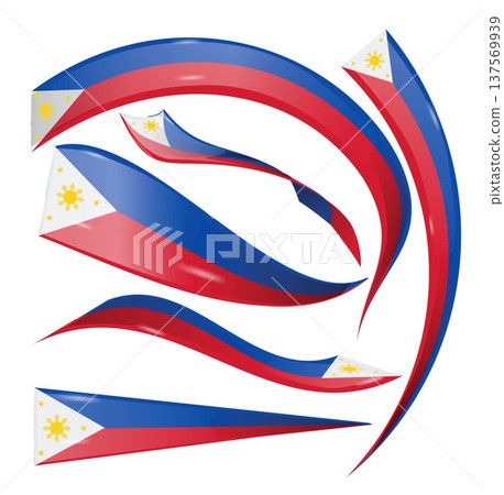 Flag of philippines. Flag set. vector illustration Flag of philippines. Flag set. vector illustration 137569939