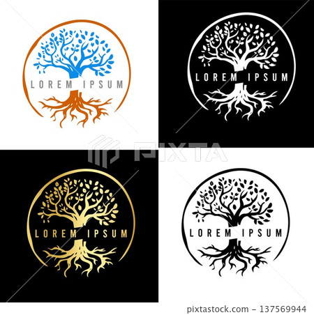 Tree logo design set. vector illustration Tree logo design set. vector illustration 137569944