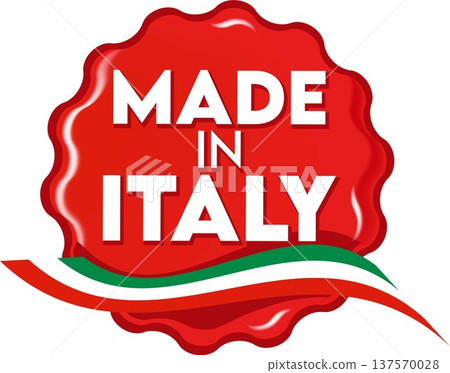 Made in Italy badge vector. Sticker with stars and national flag. vector illustration Made in Italy badge vector. Sticker with stars and national flag. vector illustration 137570028
