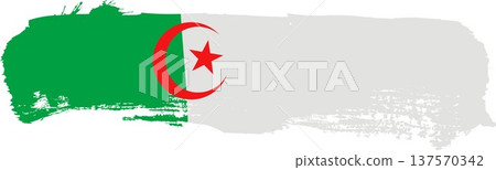 Horizontal Algeria brush flag, vector illustration on a white background Horizontal Algeria brush flag, vector illustration on a white background 137570342