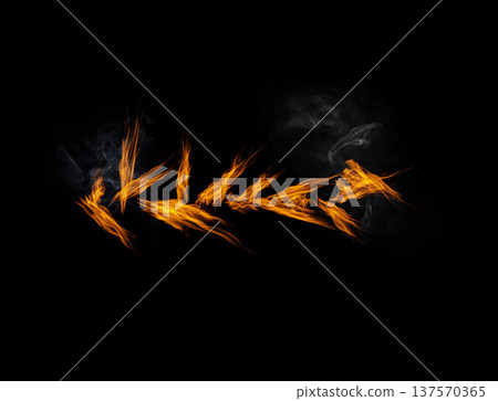 Fire, burning and smoke with orange flame on black background, inferno and power with mockup space. Heat, ignite and sparks in a studio, energy and natural element, flammable and texture with glow 137570365
