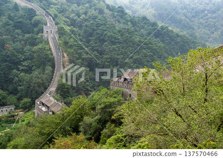 Mutianyu section of the Great wall of China, about 50 kilometers north from Beijing, China 137570466