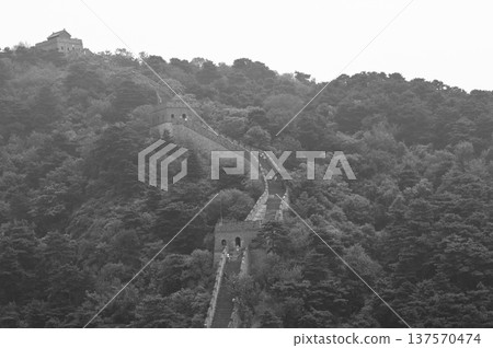 Mutianyu section of the Great wall of China, about 50 kilometers north from Beijing, China 137570474