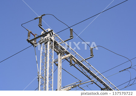 Steel Overhead Railway Power Line Support Structure Steel Overhead Railway Power Line Support Structure 137570722
