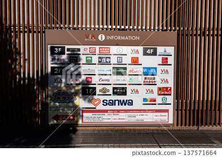 Signboard for a commercial facility in front of Keio Horinouchi Station: Via Nagaike, Bessho, Hachioji City, Tokyo Signboard for a commercial facility in front of Keio Horinouchi Station: Via Nagaike, Bessho, Hachioji City, Tokyo 137571664