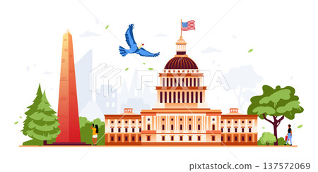Capitol & Monument - Colorful Flat Design Illustration Capitol & Monument - Colorful Flat Design Illustration 137572069