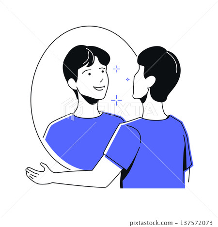 Happy Reflection - colorful flat design illustration 137572073